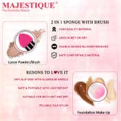 Majestique 2-In-1 Brush & Sponge Blending Sponge Makeup Cosmetic Sponge