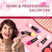 Majestique 2-In-1 Brush & Sponge Blending Sponge Makeup Cosmetic Sponge
