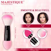 Majestique 2-In-1 Brush & Sponge Blending Sponge Makeup Cosmetic Sponge
