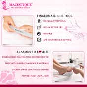 Majestique Flat Nail File Double Sides for Perfectly Shaped and Smooth Nails - Color May Vary