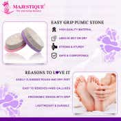 Majestique Easy Grip Pumice Stone for Hands, Heels, Elbows - Color May Vary
