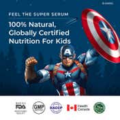Wellbeing Nutrition Marvel Captain America Melts | Kids Organic Multivitamin with Vitamin A B-Complex C D -30 Strips