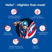 Wellbeing Nutrition Marvel Captain America Melts | Kids Organic Multivitamin with Vitamin A B-Complex C D -30 Strips