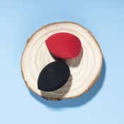 PAC Mini Sponge Set Olive Cut Highly Soft Absorbent Airbrushed Finish - Black and Red (2 Pc)