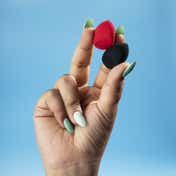 PAC Mini Sponge Set Olive Cut Highly Soft Absorbent Airbrushed Finish - Black and Red (2 Pc)