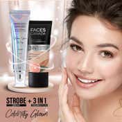Faces Canada Strobe Cream Primer + Highlighter + Moisturizer Flawless Radiant Skin - Silver (30 g)