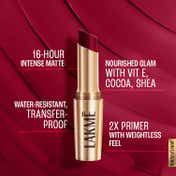 Lakme 9to5 Powerplay Priming Matte Lipstick Lasts 16hrs - Burgundy Passion (3.6 g)