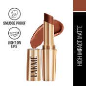 Lakme 9to5 Powerplay Priming Matte Lipstick Lasts 16hrs - Rustic Brown (3.6 g)