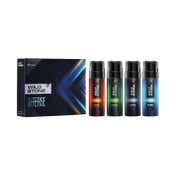 Wild Stone Intense No Gas Mini Deodorant Travel Pack Gift Set (4Pcs)