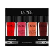RENEE Gloss Touch Nail Enamel - N03 Red Parade (4 Pcs)