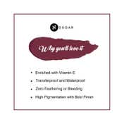 SUGAR Cosmetics Smudge Me Not Liquid Mini Lipstick - 17 Fiery Berry (1.1 ml)