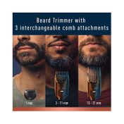 Gillette Cordless Men's Beard Trimmer Kit with Lifetime Sharp Blades and 3 Interchangeable Combs