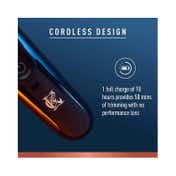 Gillette Cordless Men's Beard Trimmer Kit with Lifetime Sharp Blades and 3 Interchangeable Combs
