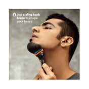 Gillette Fusion Power Blades for Men with Styling Back Blade for Perfect Shave and Perfect Beard Shape (8Pcs)