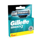 Gillette Mach 3 Bladed Shaving Cartridges Razor (4Pcs)