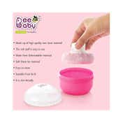 Beebaby Classic Talcum Powder Puff with Container - (Pink)