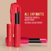 Faces Canada Long Stay 3-in-1 Matte Lipstick - Romantic Maroon 01, 8HR Stay, Primer-Infused (2 g)
