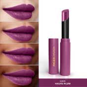 Faces Canada Long Stay 3-in-1 Matte Lipstick - Haute Plum 08, 8HR Stay, Primer-Infused (2 g)