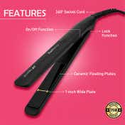 Ikonic Me Black Beauty Hair Iron Straightener - Black (1 pc)