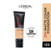 L'Oreal Paris Infallible 32H Matte Cover Liquid Foundation - 125 Warm Undertone (30 ml)