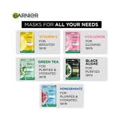 Garnier Skin Naturals Charcoal, Sakura Glow, Bright Complete, Green Tea And Hydrabomb Sheet Mask Combo - (5 Pcs)