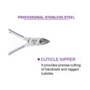 Bronson Professional Cuticle Remover-Nail Cutter Clippers with Super Sharp Curved Blade - Silver (1Pc)