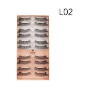 Bronson Professional Eyelash Set 3D False Long & Natural Eye Makeup L02 (10 Pair)