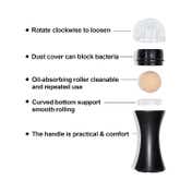 Bronson Professional Oil Absorbing Volcanic Face Roller - Black (1 pc)
