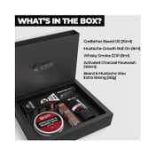 Beardo 5-In-1 Combo Gift Box With Charcoal Face Wash, Godfather Oil, Moustache Wax, Growth Roll On & Whisky Smoke Eau De Perfume - (5 Pcs)