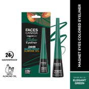 Faces Canada Magneteyes Color Eyeliner - Elegant Green, Glossy Finish, 24HR Long-lasting (4 ml)