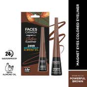 Faces Canada Magneteyes Color Eyeliner - Powerful Brown, Glossy Finish, 24HR Long-lasting (4 ml)