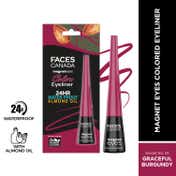 Faces Canada Magneteyes Color Eyeliner - Graceful Burgundy, Glossy Finish, 24HR Long-lasting (4 ml)