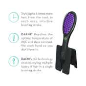 Dafni Hair Straightening Ceramic Brush - Black
