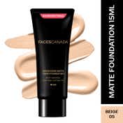 Faces Canada Weightless Matte Finish Foundation - Beige, Anti-Ageing, Non-Clog Pores (15 ml)