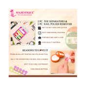 Majestique Nail Polish Remover & Toe Separator Set (4Pcs)