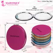 Majestique Professional Pocket Makeup Foldable Mirror With Compact Size - Pink