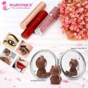 Majestique Professional Pocket Makeup Foldable Mirror With Compact Size - Pink