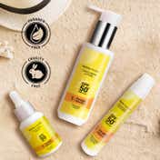 Faces Canada Sunscreen Lotion, SPF 50 PA+++, 1% Hyaluronic Acid & Vitamin C, No White Cast (100 ml)
