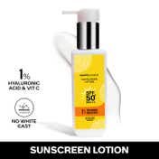 Faces Canada Sunscreen Lotion, SPF 50 PA+++, 1% Hyaluronic Acid & Vitamin C, No White Cast (100 ml)