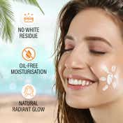 Faces Canada Sunscreen Lotion, SPF 50 PA+++, 1% Hyaluronic Acid & Vitamin C, No White Cast (100 ml)