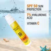 Faces Canada Water Gel Sunscreen, SPF 50 PA+++, 1% Hyaluronic Acid & Vitamin C, No White Cast (50 g)