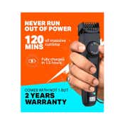 Bombay Shaving Company Beard Trimmer For Men with USB Fast Charging - Black (160 g)