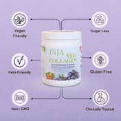 INJA Veg Collagen Peptide, 100% Vegetarian Collagen For Skin - Blackcurrant Flavour (150 g)