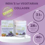 INJA Veg Collagen Peptide, 100% Vegetarian Collagen For Skin - Blackcurrant Flavour (150 g)