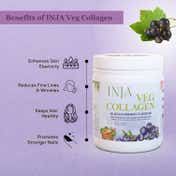 INJA Veg Collagen Peptide, 100% Vegetarian Collagen For Skin - Blackcurrant Flavour (150 g)