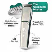 LetsShave Beard Body & Balls All In One Trimmer for Men - Black & Green