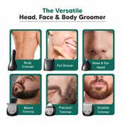 LetsShave Beard Body & Balls All In One Trimmer for Men - Black & Green