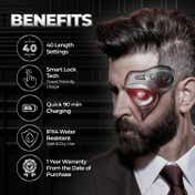 Beardo Chrome Beast Grooming Kit Black & APE-X 3-In-1 Multipurpose Trimmer - Black & Red Combo