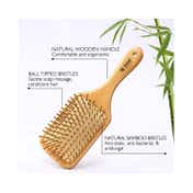 Bronson Professional Paddle Hair Brush With Bamboo Wood Bristles Wooden Hair Brush
