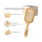 Bronson Professional Paddle Hair Brush With Bamboo Wood Bristles Wooden Hair Brush